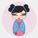 Recherche de kokeshi japonais autocollants Kimono