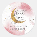 Recherche de lune rose autocollants Rose et or
