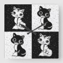Recherche de chat blanc noir horloges Motif