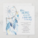 Recherche de dreamcatcher baby shower invitations Bleu