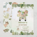 Recherche de dinosaure 1ans anniversaire invitations Boy