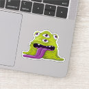Recherche de monstre vert autocollants Drôle