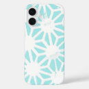 Recherche de motif géométrique moderne iphone coques Turquoise