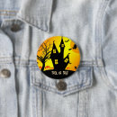 Recherche de nuit de halloween badges Chat noir