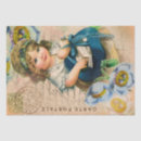 Recherche de soie bleue cartes postales Antique