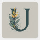 Recherche de lettre u autocollants Floral