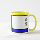 Recherche de style mondrian tasses Rouge