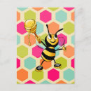 Recherche de abeille heureuse cartes postales Mignon