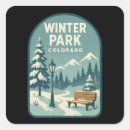 Recherche de temps froid autocollants Station de ski
