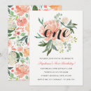 Recherche de 1ans anniversaire invitations Floral