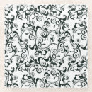 Recherche de damassé dessous de verres Noir et blanc
