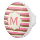 Recherche de rayures roses boutons et poignées de porte Monogramme