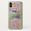 Recherche de fleur orientale iphone coques Bleu