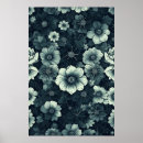 Suche nach weiße blume auf schwarzem hintergrund poster Schwarz weiß