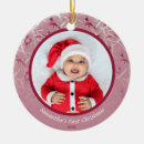 Recherche de rose et gris ornements Premier noël pour bébé