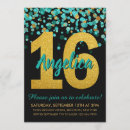 Recherche de turquoise 16ans anniversaire invitations Seize