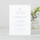 Recherche de bleu et blanc mariage invitations Monogramme
