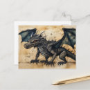 Recherche de dragon noir cartes postales Rétro