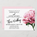 Recherche de pivoine mariage invitations Aquarelle