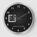 Recherche de noir et argent horloges Monogramme