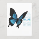 Recherche de papillon bleu cartes postales Noir