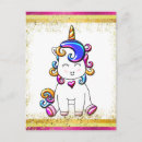 Recherche de licorne colorée cartes postales Girl