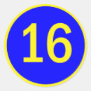 Recherche de numéro 16 autocollants Nombre