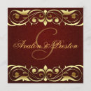 Recherche de fleur de lis monogram invitations Élégant