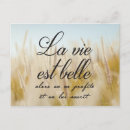 Recherche de la vie est belle cartes postales Citation