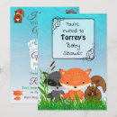 Recherche de woodland creatures baby shower invitations Renard
