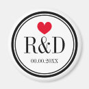 Recherche de date de mariage magnets Monogramme