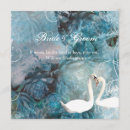 Recherche de cygne vintage cartes postales Bleu