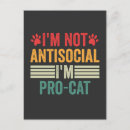 Recherche de je ne suis pas antisocial cartes postales Chat