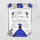 Recherche de bleu royal et argent invitations Quinceañera