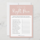 Recherche de jeux de baby shower cartes postales Devinez le bon prix