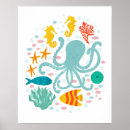 Recherche de hippocampe coloré posters Plage