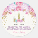 Recherche de licorne rose autocollants D'anniversaire de licorne