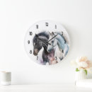 Recherche de cheval blanc horloges Aquarelle