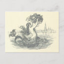 Recherche de vintage mermaid cartes postales Bleu