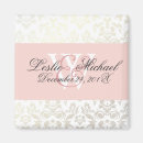 Recherche de rose de damassé magnets Blanc