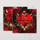 Recherche de coeur gothique invitations Rose