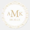 Recherche de monogramme mariage autocollants Blanc