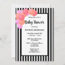 Recherche de noir et blanc baby shower invitations Rayures