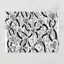 Recherche de coeur noir et blanc cartes postales Pour elle