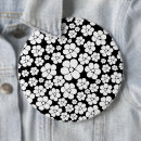 Recherche de motif noir et blanc badges Floral