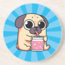 Recherche de carlins mignons dessous de verres Animal