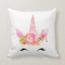 Recherche de licorne rose coussins Visage