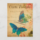 Recherche de papillons bleus cartes postales Vintage