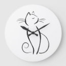 Recherche de chat noir et blanc horloges Minimaliste