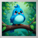 Suche nach vogel cartoons poster Blau